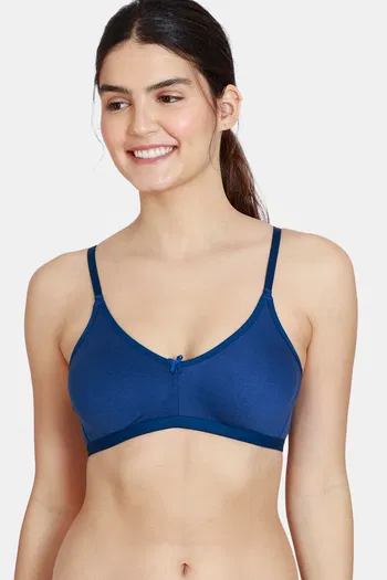 Buy Rosaline Everyday Double Layered Non Wired 3/4th Coverage T-Shirt Bra - Navy Peony